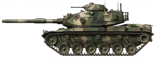 Profile drawing of Detroit Tank Plant M60A3 TTS Patton