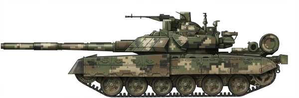 Profile drawing of Malyshev HMB Plant Oplot T-84U