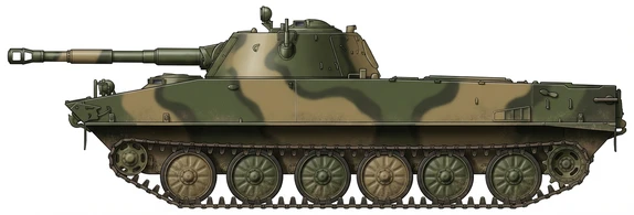 Profile drawing of Soviet State Industry PT-76