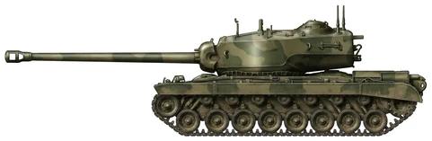 U.S Army Ordnance T29 Super Heavy Tank main battle tank side profile drawing