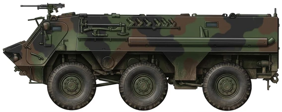 TPz Fuchs armored personnel carrier side profile drawing