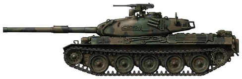 Type 74 main battle tank side profile drawing