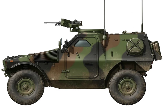VBL light armoured vehicle side profile drawing