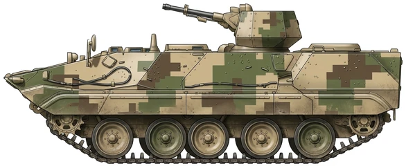 ZSD-89 armored personnel carrier side profile drawing