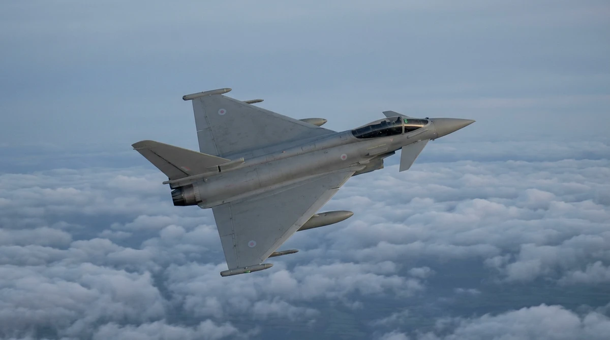 Illustration: Eurofighter Typhoon multirole fighter in flight