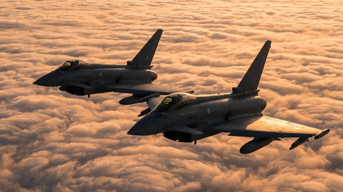 Illustration: Royal Air Force Eurofighter Typhoons in flight