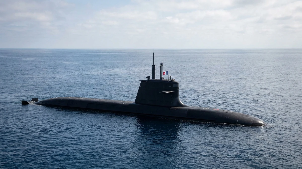 Illustration: French Navy Suffren-class nuclear attack submarine surfaced at sea