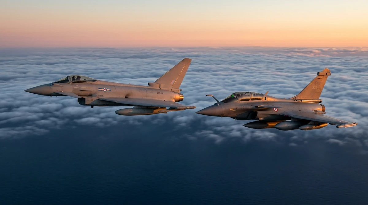 RAF Typhoons Escort French Rafales in First Joint Nuclear Strike Exercise