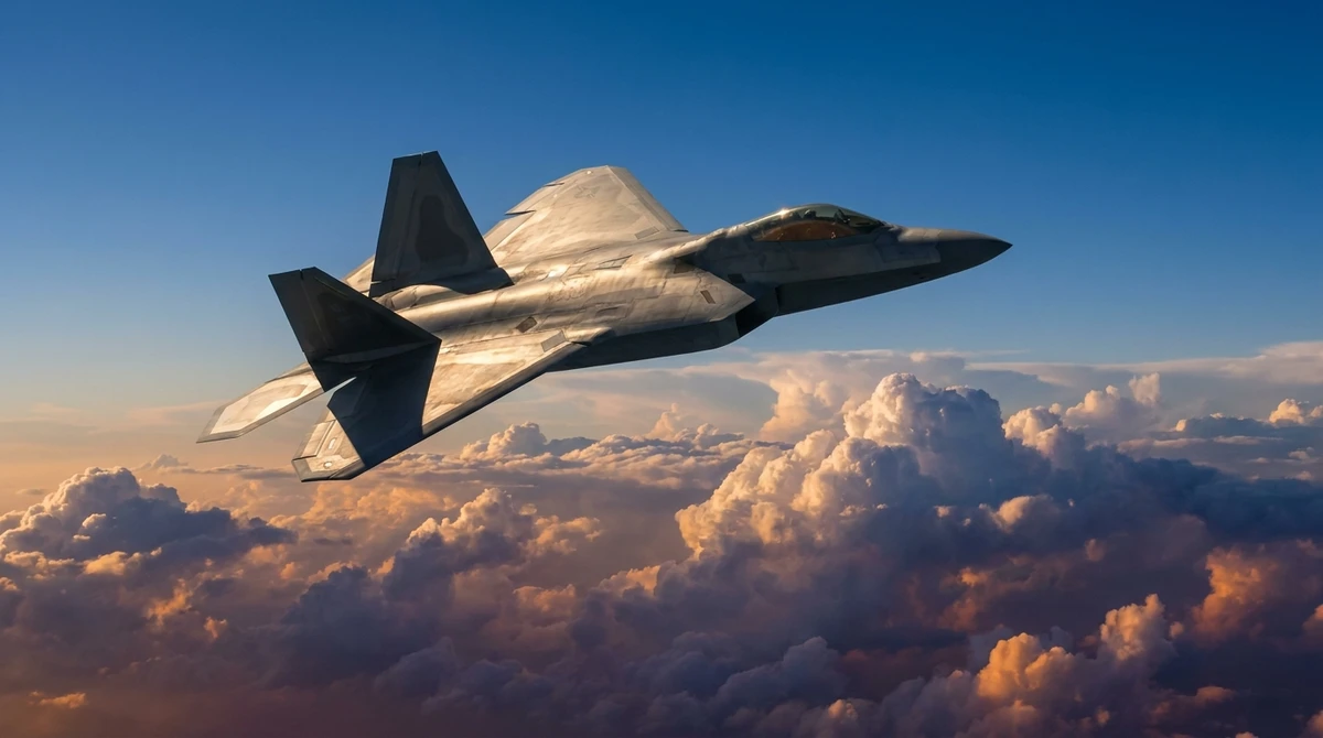 Illustration: F-22 Raptor air superiority fighter in flight